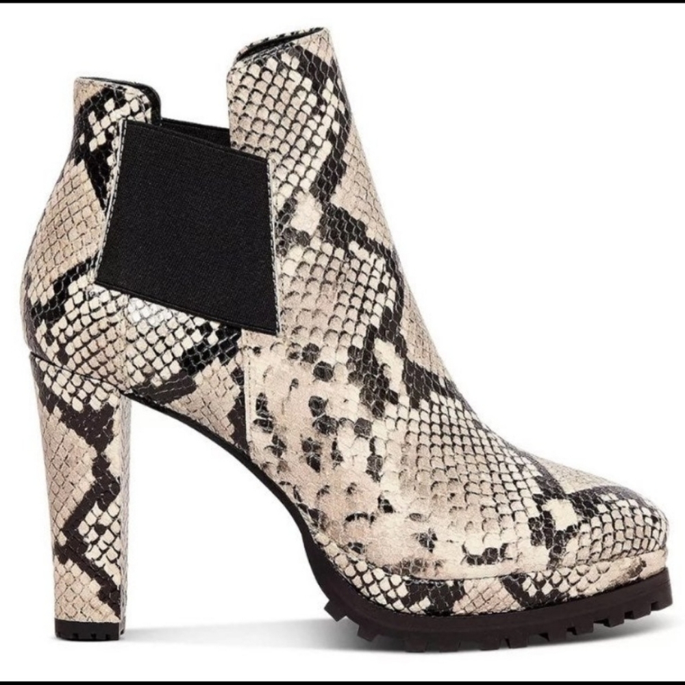 AllSaints SARRIS  heeled embossed leather boots